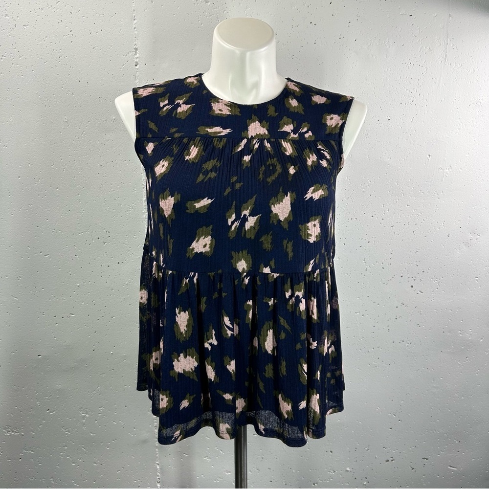 Juicy Couture Blue Leopard Print Peplum Top S